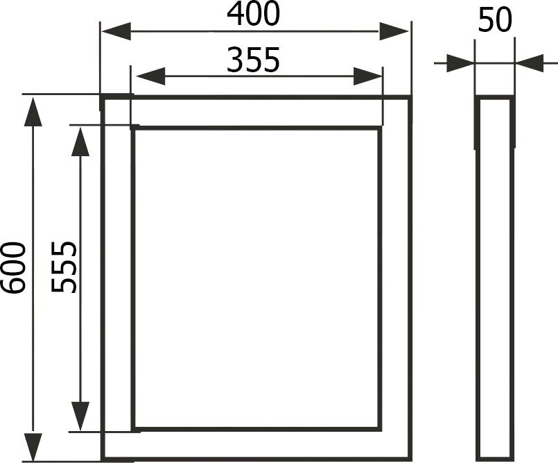 Настенный люк Evecs Ceramo Steel D4060 40х60