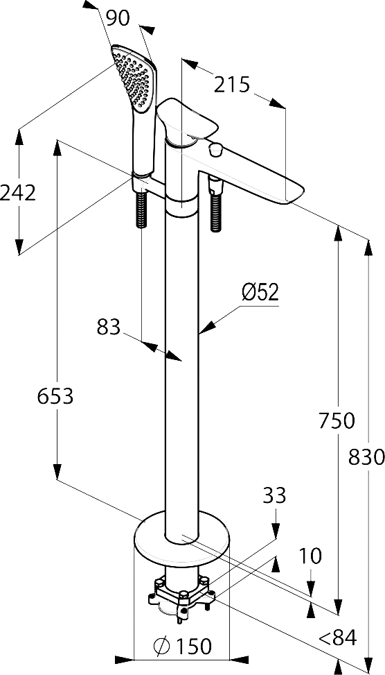 Смеситель Kludi Ambienta 535900575 напольный