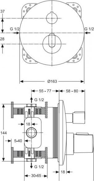 Термостат Ideal Standard Ceratherm 100 New Easy Box A4659AA для душа