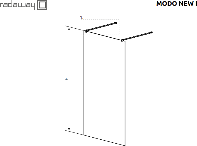 Душевая перегородка 130 см Radaway Modo I New 130 388134-01-01 стекло прозрачное