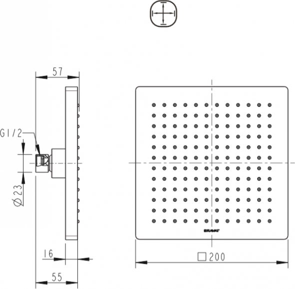 Душ верхний Bravat Built-in P7078C-RUS