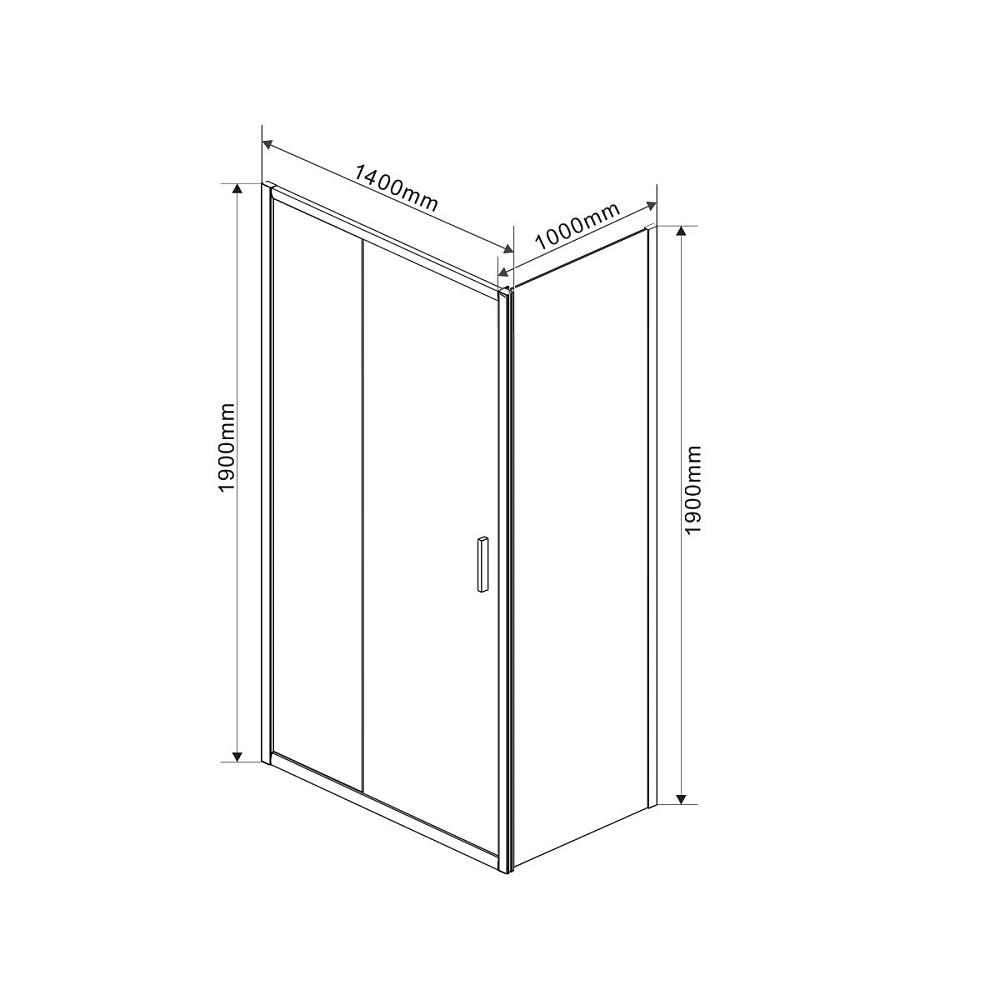 Душевой уголок Vincea Garda VSR-1G1014CLB 140x100, черный, стекло прозрачное