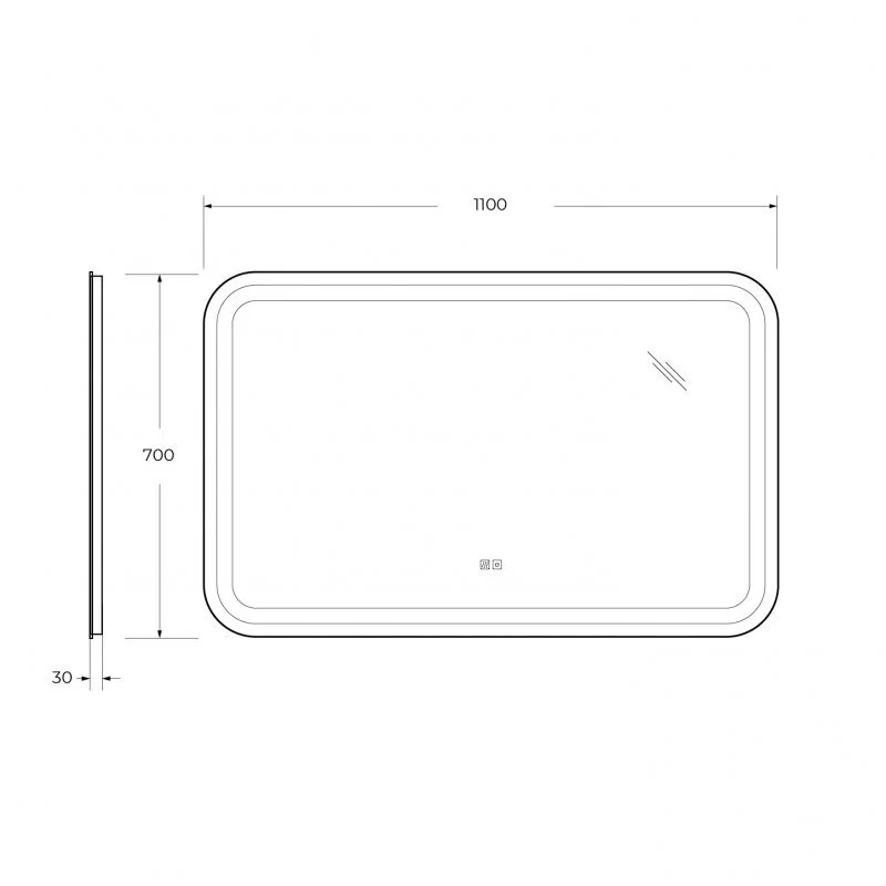 Зеркало Cezares Stylus CZR-SPC-STYLUS-1100-700-TCH-WARM белый