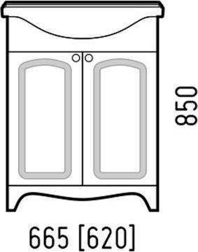 Тумба под раковину Corozo Шарлотт 65 SD-00000681, белый