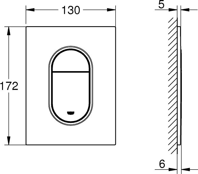 Кнопка смыва Grohe Arena Cosmopolitan S 37624DC0 суперсталь