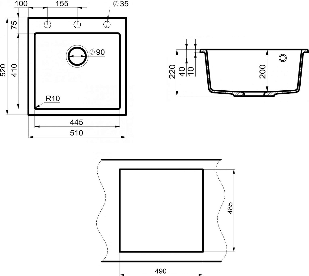 Мойка кухонная Point Арбель 51 PN3001AL, серый