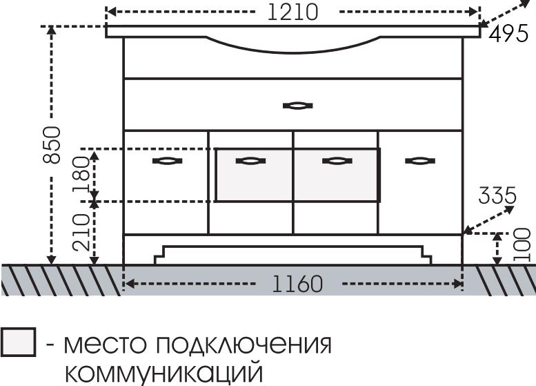 Мебель для ванной СанТа Монарх 120/2