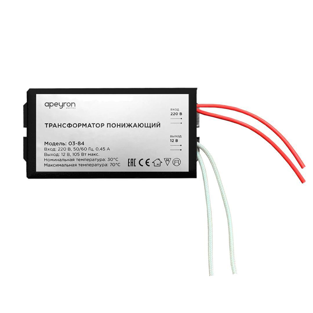 Трансформатор Apeyron AC 12V 35-105W IP20 03-84