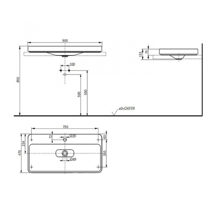 Раковина Toto SG 90 LW172YB#XW белый