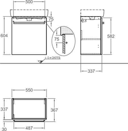 Тумба под раковину 55 см Geberit Renova Compact 862060000, белый