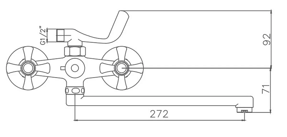 Смеситель для ванны с душем Cron CN42 CN2242 хром