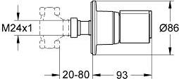 Внешняя часть вентиля GROHE Grohtherm 2000 19243000 хром