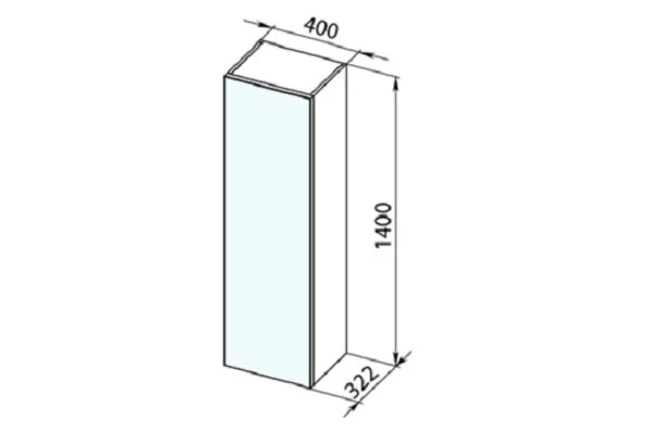 Шкаф-пенал De Aqua Ариетта 184507 RAL1013 бежевый