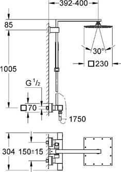 Душевая стойка Grohe Euphoria Cube XXL System 230