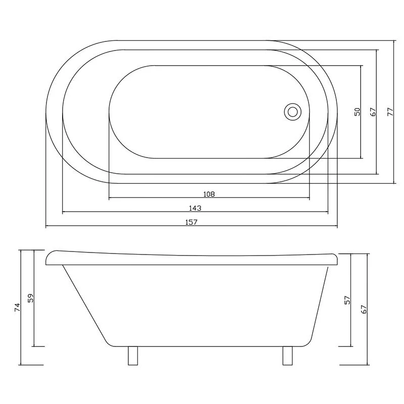 Акриловая ванна Cerutti Spa Classic CT9667 белый