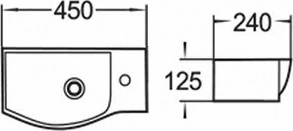 Раковина Comforty 45 7947BL 00004150354, левая, белый