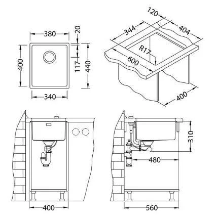 Кухонная мойка Alveus Kombino 1118878 хром