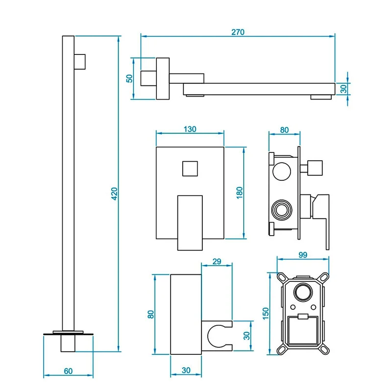 Душевая система RGW Shower Panels 51140856-06 золото