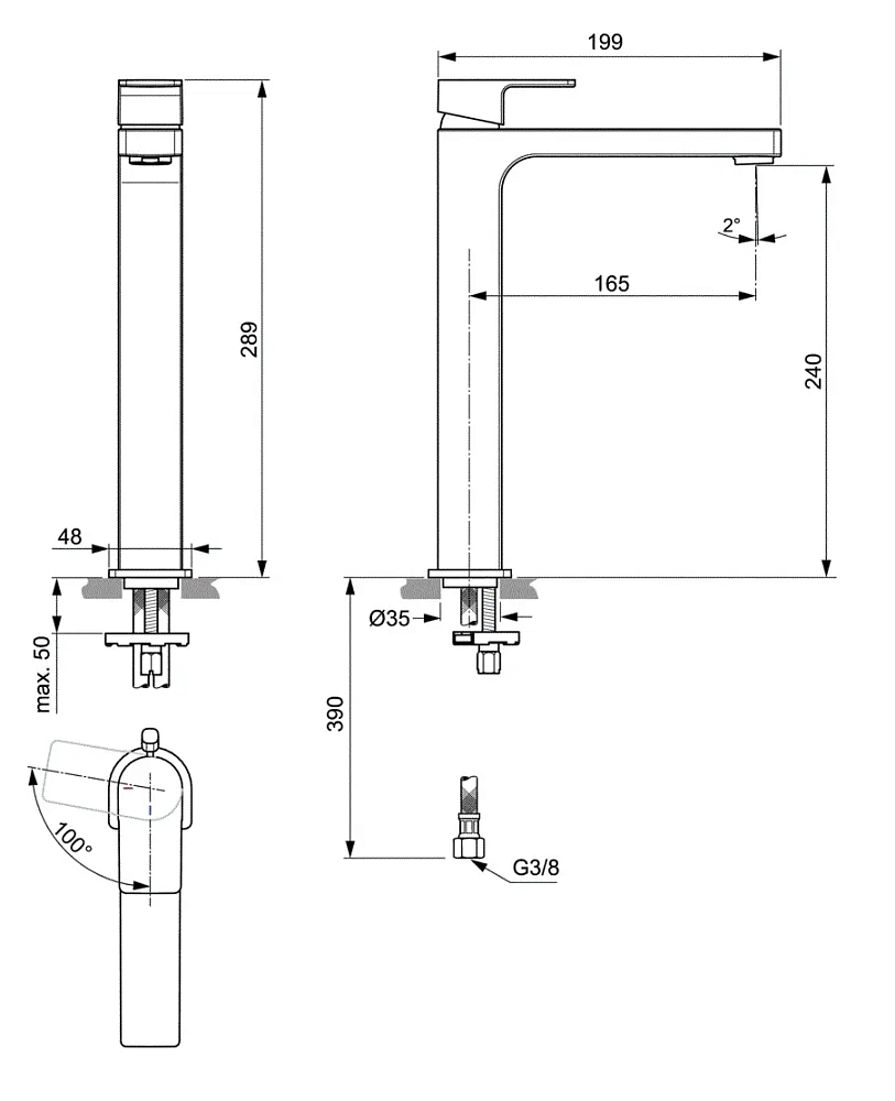 Смеситель для раковины Ideal Standard Edge A7115AA хром