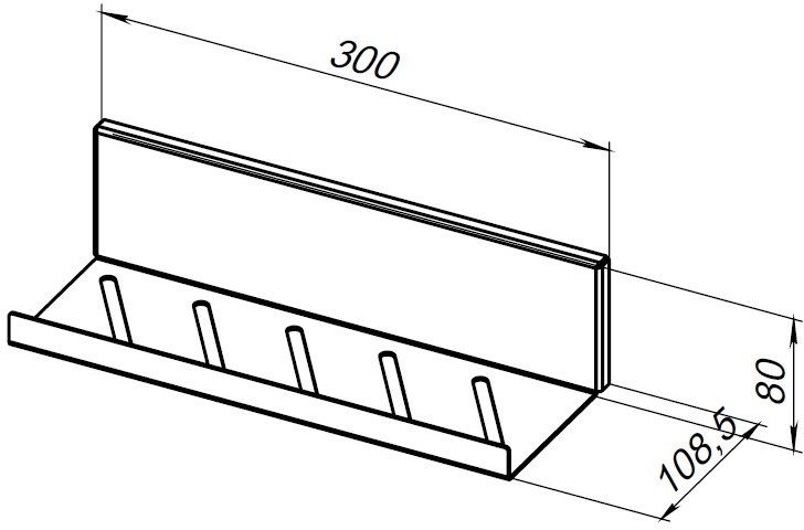 Полка Aquanet Магнум 00302224 30x80 черная матовая, открытая