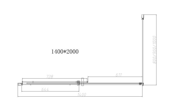 Душевой уголок Vincea Dice VSR-4D1014CL 140x100, хром, стекло прозрачное