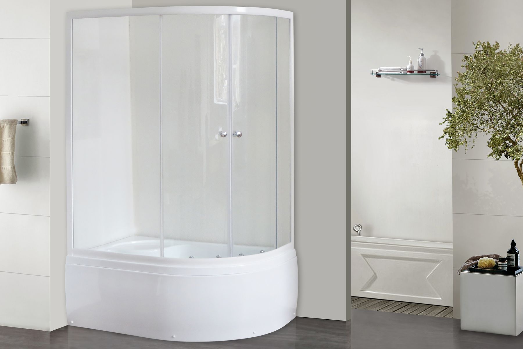 Душевой уголок 120х80 см Royal Bath BK RB8120BK-T-L стекло прозрачное с поддоном