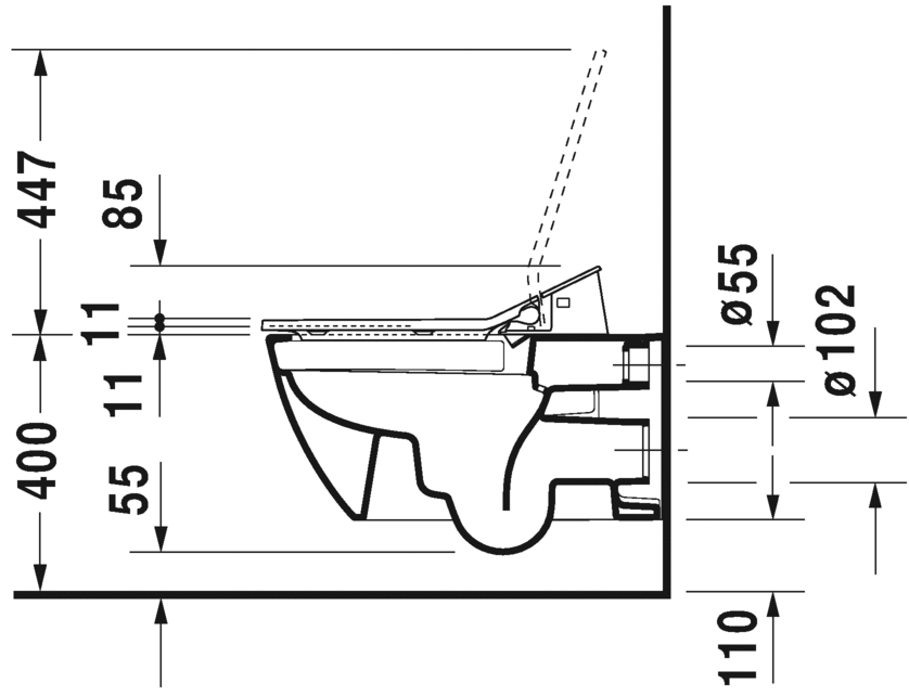 Подвесной унитаз Duravit Happy D.2 Rimless 2550590000 безободковый