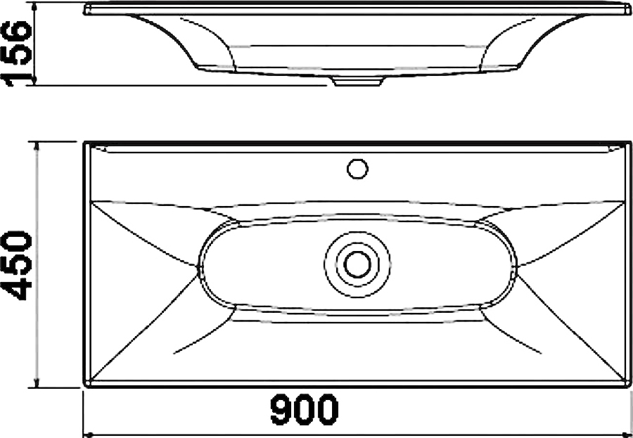 Тумба с раковиной Edelform Milarita 90 белый глянец