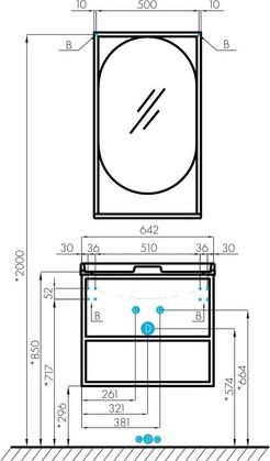 Зеркало Aquaton Лофт Фабрик 50 1A242502LTDY0, дуб кантри