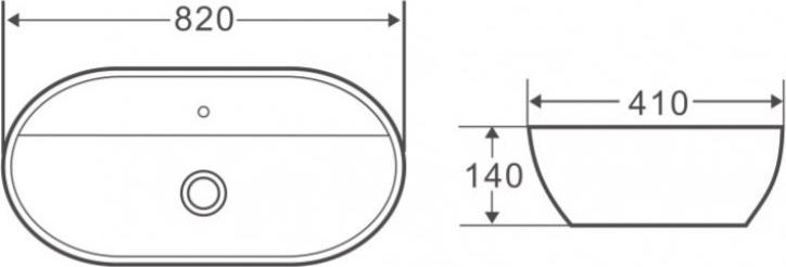 Раковина накладная 82 см Belbagno BB1347