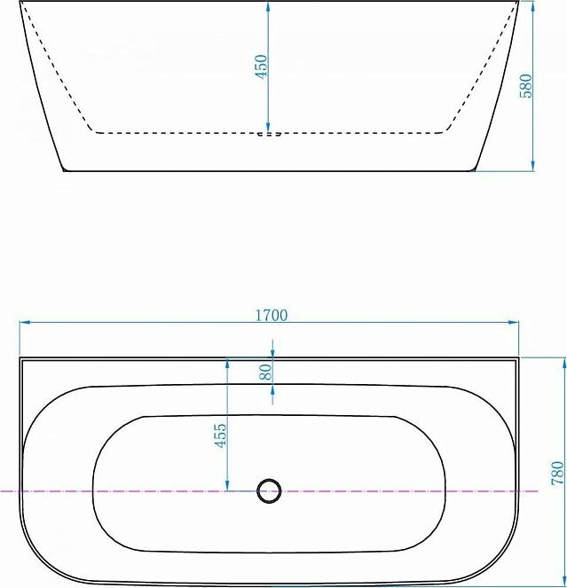 Акриловая ванна Allen Brau Priority 170x78 2.31003.20/PWM, белый глянец/папирус