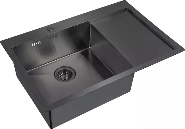 Кухонная мойка Zorg Inox PVD 7851-L GRAFIT, графит