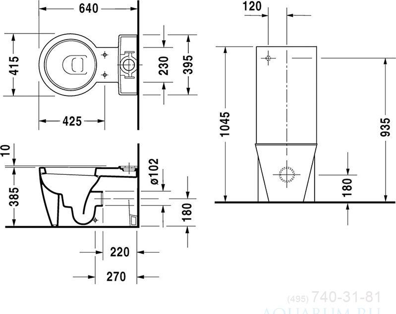 Чаша напольного унитаза Duravit Starck 1 02330900641