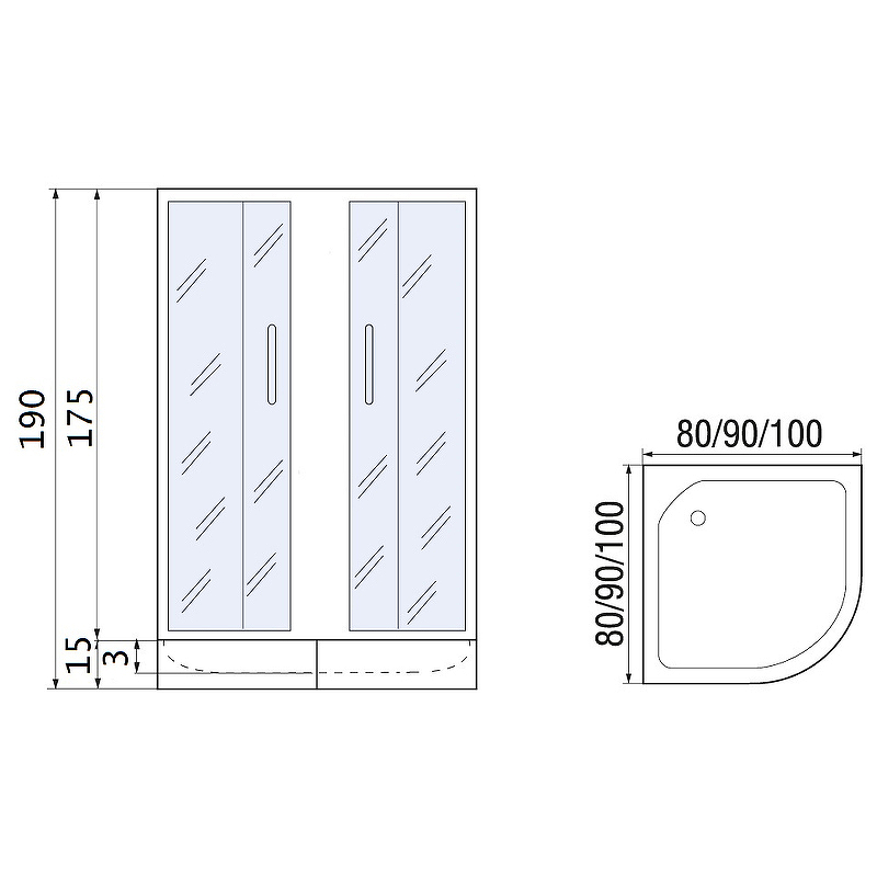 Душевой уголок River Don Light 80x80 10000008312 с поддоном