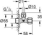 Угловой вентиль Grohe 2201800M