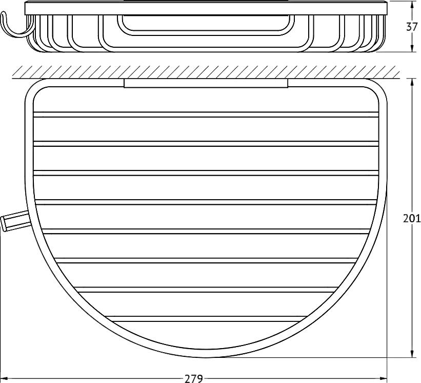 Полка FBS Ryna RYN 010 с крючком