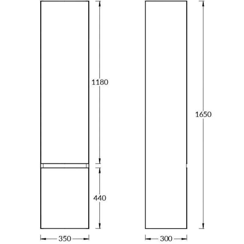 Шкаф-пенал Kerama Marazzi Cubo CUB.165Lh\MAL розовый