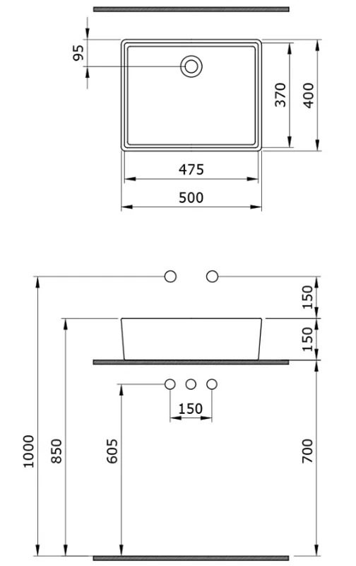 Раковина накладная Bocchi Milano 1215-001-0125 белый