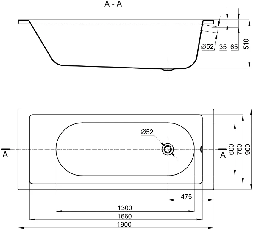 Акриловая ванна Sturm Aneo 190x90 BT-ANEO19090-BNCR белый