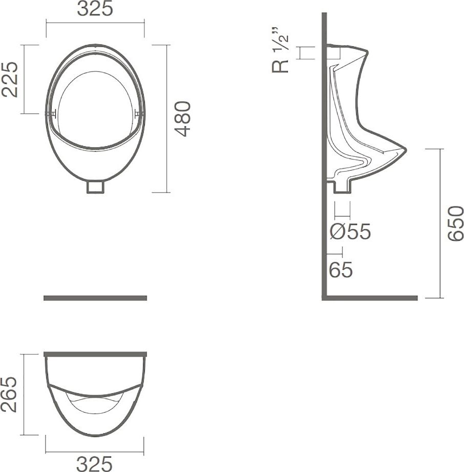 Писсуар Sanitana Pik S10077430600000, белый