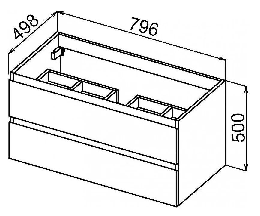 Тумба под раковину Cezares Molveno MOLVENO-80-2C-SO-LB серый