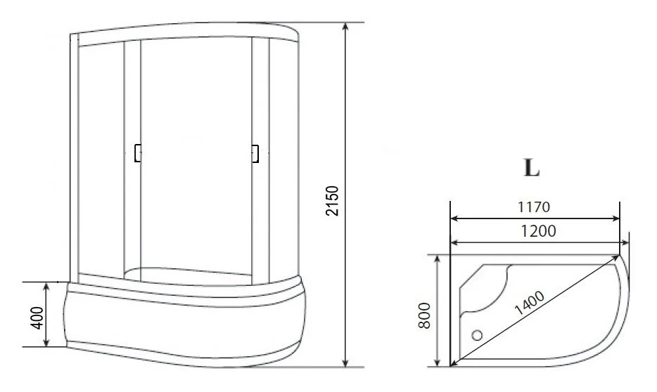 Душевая кабина Loranto Sunway CS-66120L G 120*80*215