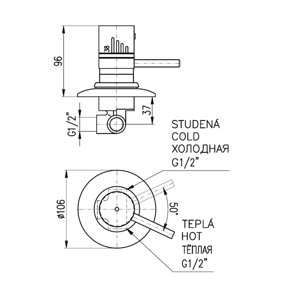 Смеситель для душа Rav-Slezak Termo DT283 хром