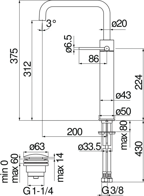 Смеситель для раковины Nobili Velis VE125158/2RCP, красное золото