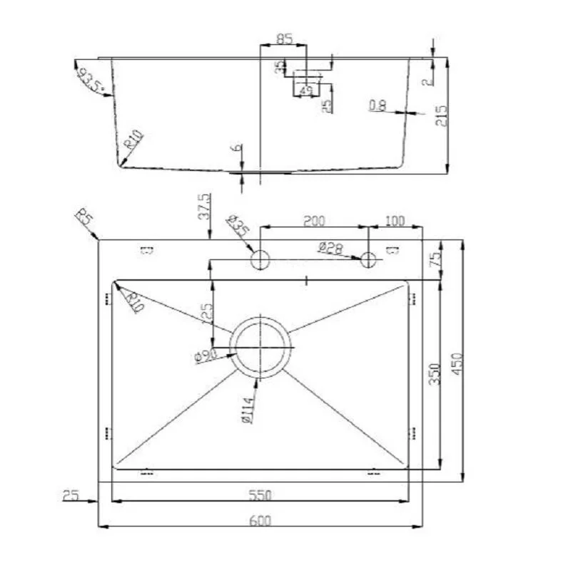 Кухонная мойка D&K DKS604504 серый