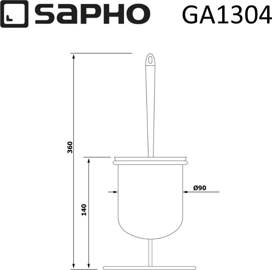 Ершик для унитаза Sapho Simple Line GA1304, хром