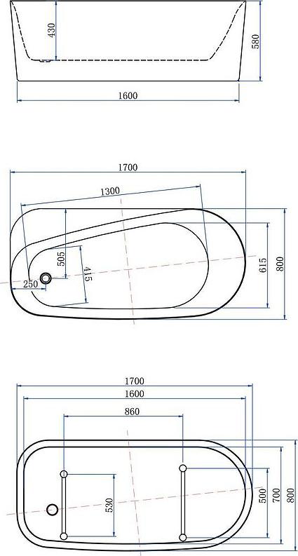 Акриловая ванна Allen Brau Priority 170x80 2.31001.20, белый глянец