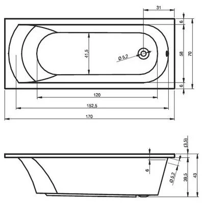 Акриловая ванна Riho Miami BB6200500000000_AIR белый