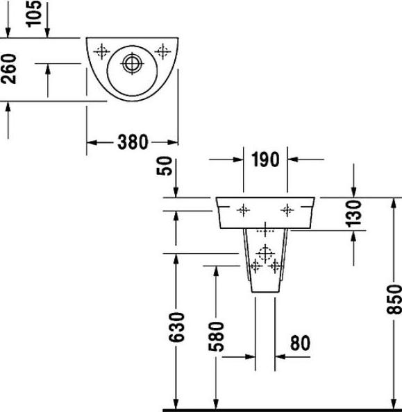 Рукомойник Duravit Starck 2 0761380000