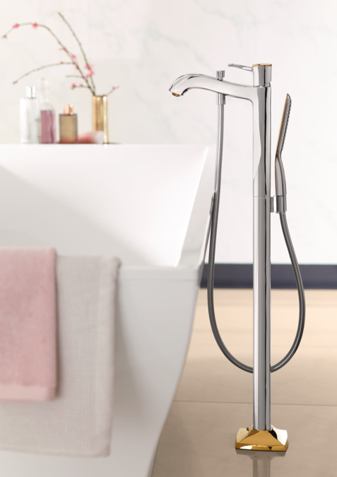 Напольный смеситель для ванны Hansgrohe Metropol 31445090, хром золото